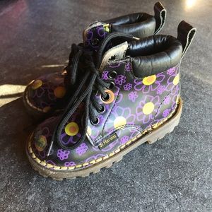 Toddler Doc Martens Purple Flower design